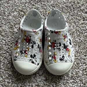 Native Shoes Kids Mickey Mouse Slip-On Sneakers - White and Red